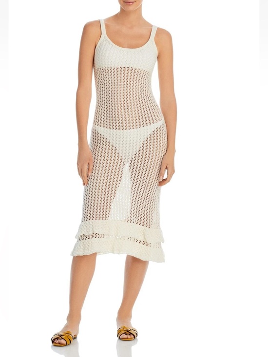 Capittana Other - Capittana Womens Crochet Midi beach Dress Swim Cover Up White Size XS/S
